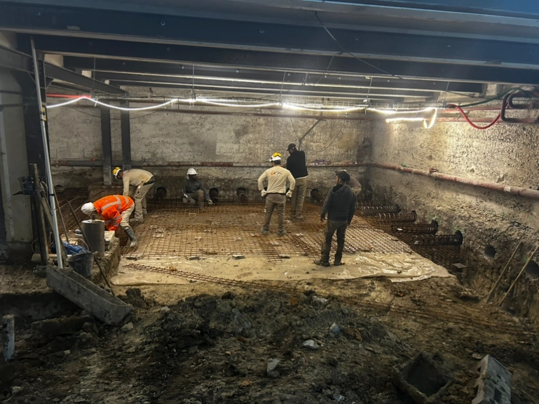 Ferraillage pour coulage dalle - Ecole Méhul